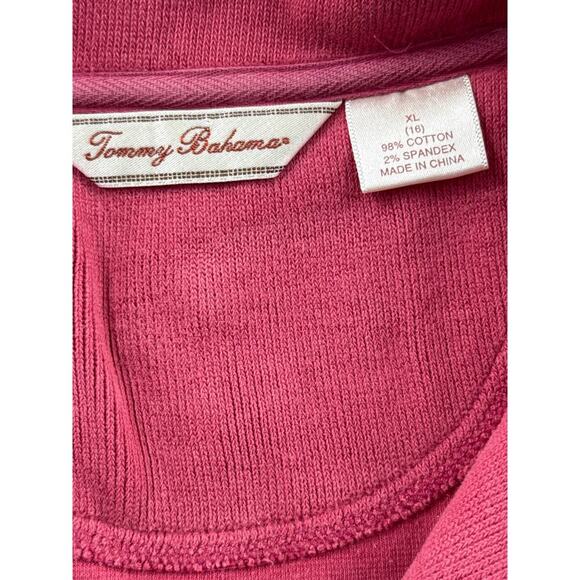 Women’s Tommy Bahama Pink Half Zip Turtleneck Jacket Sz XL - Picture 3 of 5